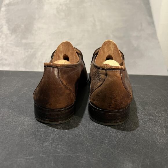 Bally Basel Dress Shoes Mens Size 9.5 M Brown Leather Slip On Made Switzerland main image 9